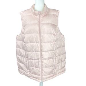J.Jill Down Plus Size Sleeveless Quilted Puffer Vest Jacket Light Pastel Pink